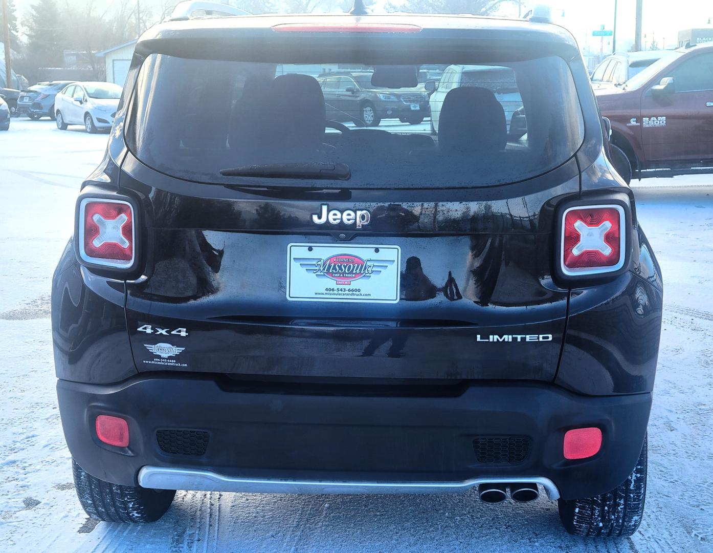 2015 Black /Black Jeep Renegade Limited (ZACCJBDT7FP) with an 2.4L I4 engine, 8 Speed Automatic transmission, located at 450 N Russell, Missoula, MT, 59801, (406) 543-6600, 46.874496, -114.017433 - 4 Wheel Drive. Automatic Transmission. Navigation. Heated Power Seats. Air. Cruise. Tilt. Backup Camera. AM FM XM. Bluetooth. Power Windows and Locks. Remote Start. - Photo#1